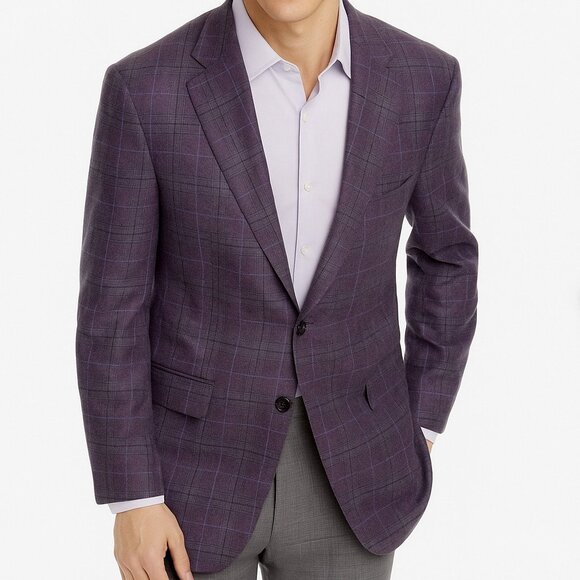 $1695 Canali 1934 Italy Purple Flannel Wool Blazer Jacket Sport Coat 48R CURRENT - Picture 1 of 10